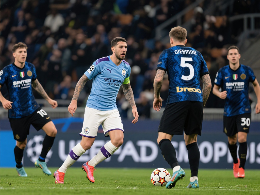 在欧冠决赛中，国米面对的是强大的曼城。从