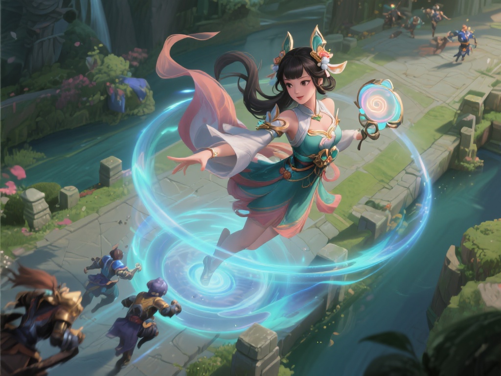 极光点妙用!大乔传送助夏洛特首秀中一塔收第一血 在许多玩家眼里,大乔作为辅助英雄的突出特